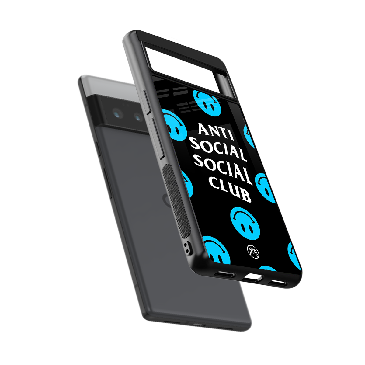 anti social social club x smileys back phone cover | glass case for google pixel 6 pro