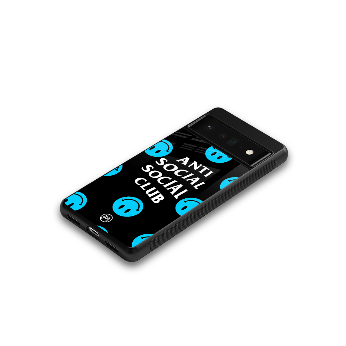 anti social social club x smileys back phone cover | glass case for google pixel 6 pro