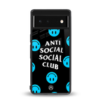 anti social social club x smileys back phone cover | glass case for Google Pixel 6A