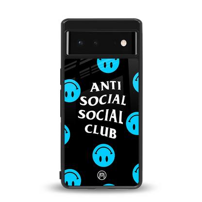 anti social social club x smileys back phone cover | glass case for Google Pixel 6A