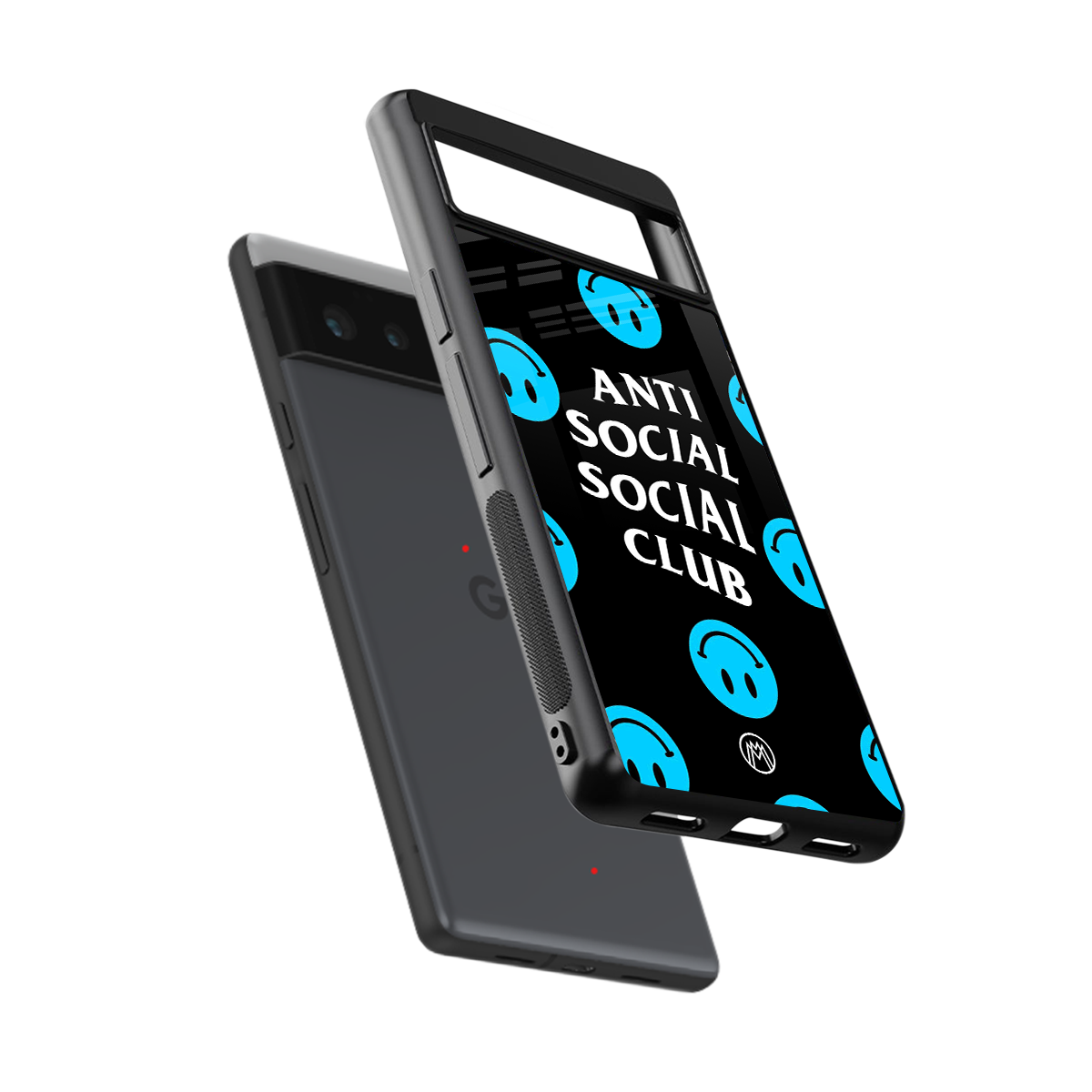 anti social social club x smileys back phone cover | glass case for google pixel 6