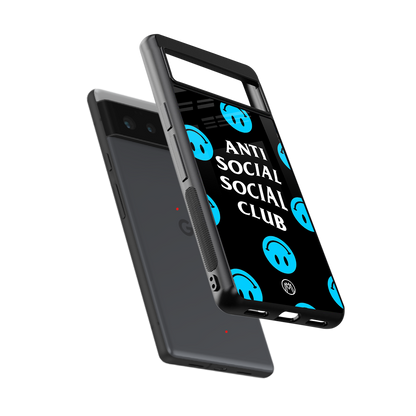 anti social social club x smileys back phone cover | glass case for Google Pixel 6A