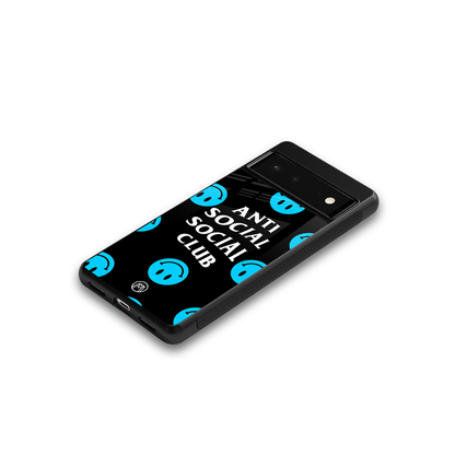 anti social social club x smileys back phone cover | glass case for google pixel 6