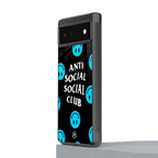 anti social social club x smileys back phone cover | glass case for Google Pixel 6A