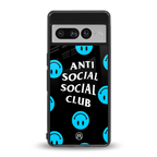 anti social social club x smileys back phone cover | glass case for google pixel 7 pro