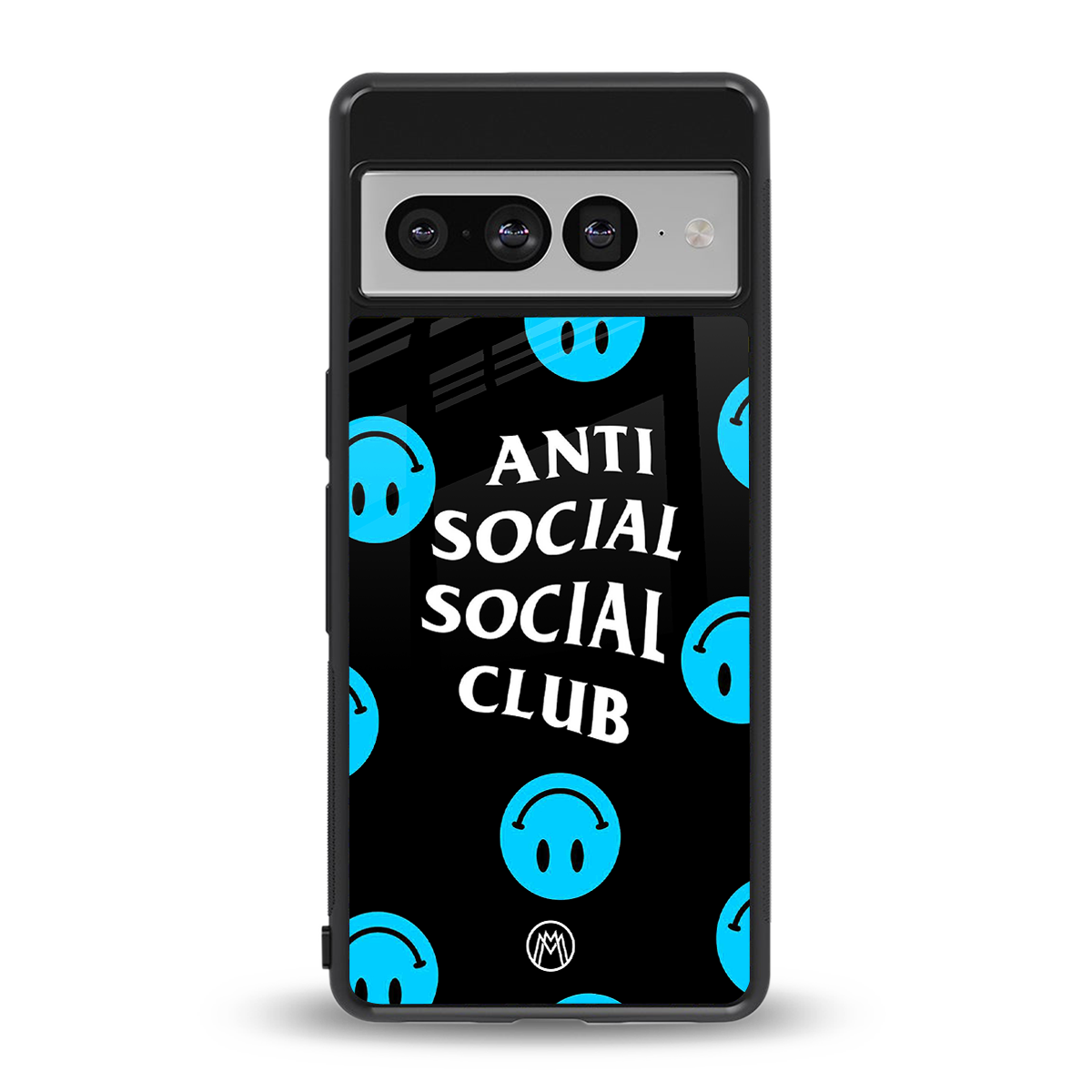 anti social social club x smileys back phone cover | glass case for google pixel 7 pro