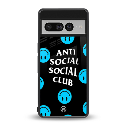 anti social social club x smileys back phone cover | glass case for google pixel 7 pro