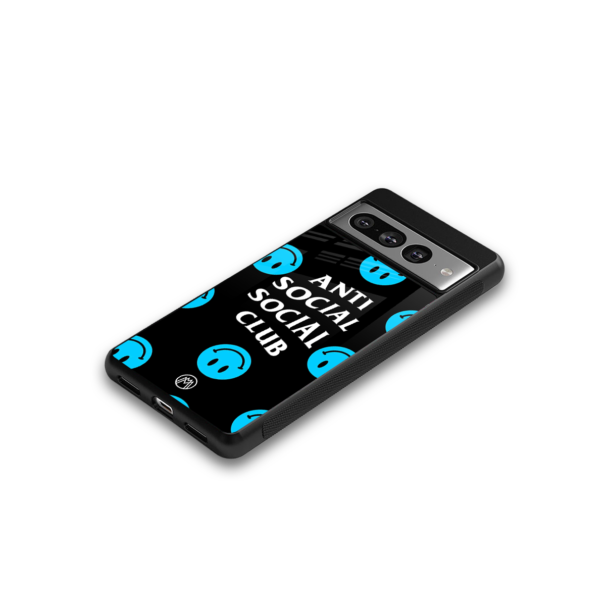anti social social club x smileys back phone cover | glass case for google pixel 7 pro