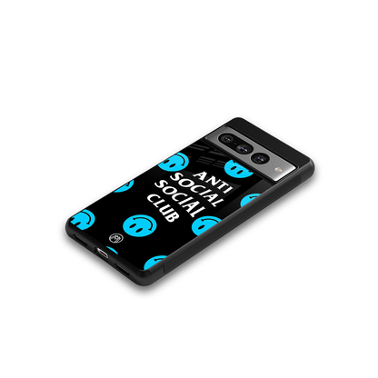 anti social social club x smileys back phone cover | glass case for google pixel 7 pro