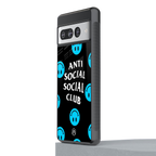 anti social social club x smileys back phone cover | glass case for google pixel 7 pro