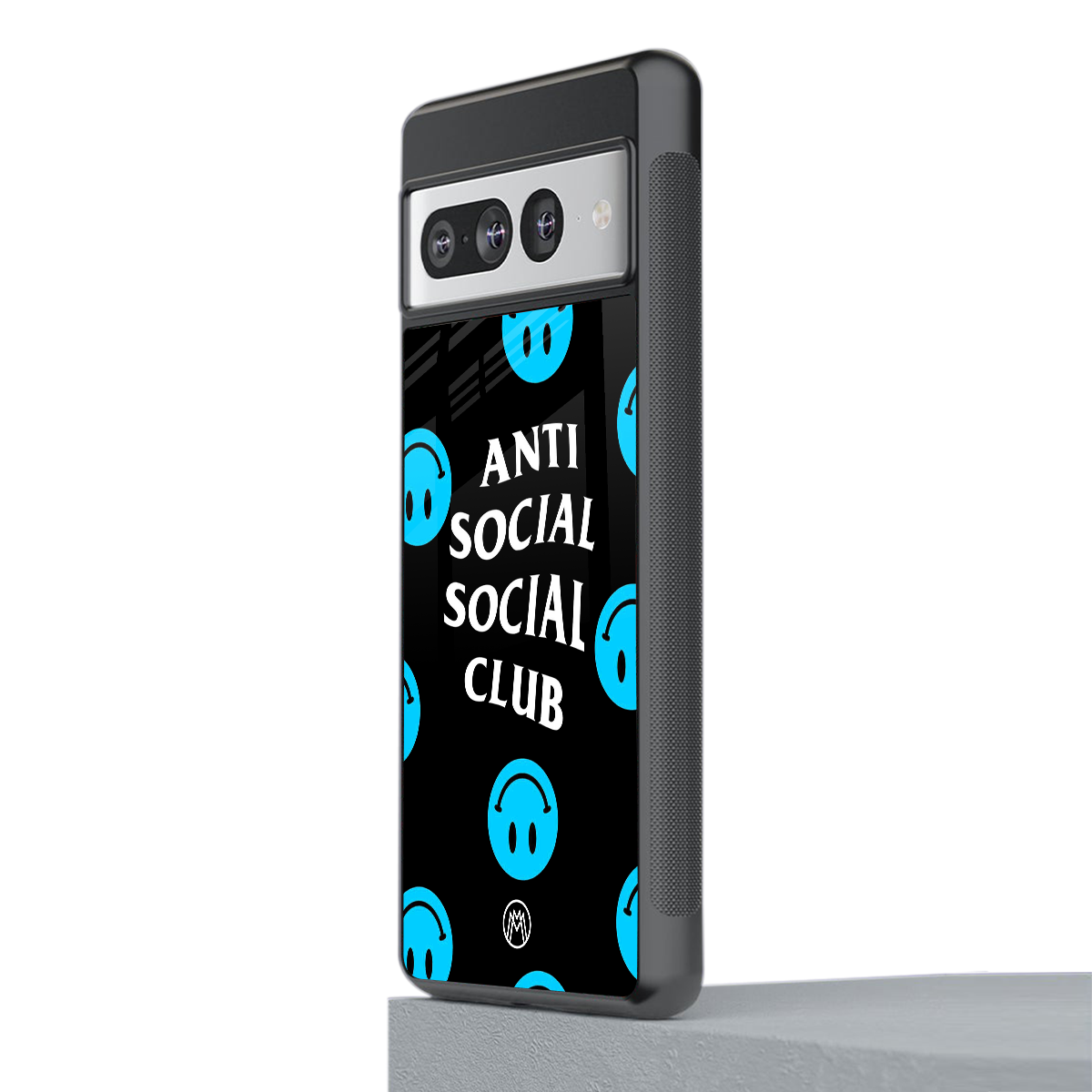 anti social social club x smileys back phone cover | glass case for google pixel 7 pro