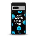 anti social social club x smileys back phone cover | glass case for Google Pixel 7A