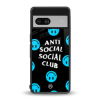 anti social social club x smileys back phone cover | glass case for Google Pixel 7A
