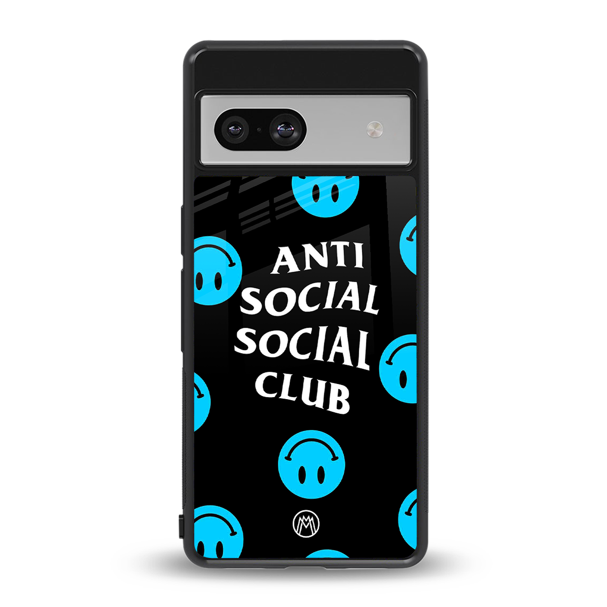 anti social social club x smileys back phone cover | glass case for Google Pixel 7A
