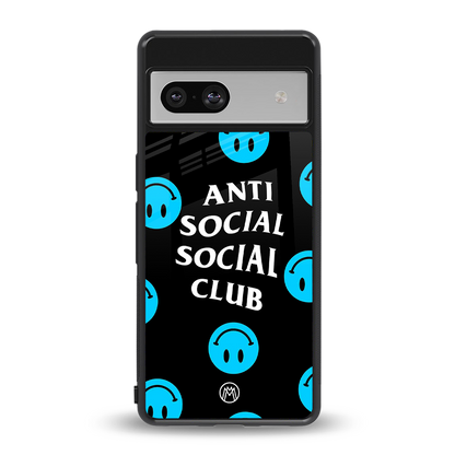 anti social social club x smileys back phone cover | glass case for Google Pixel 7A