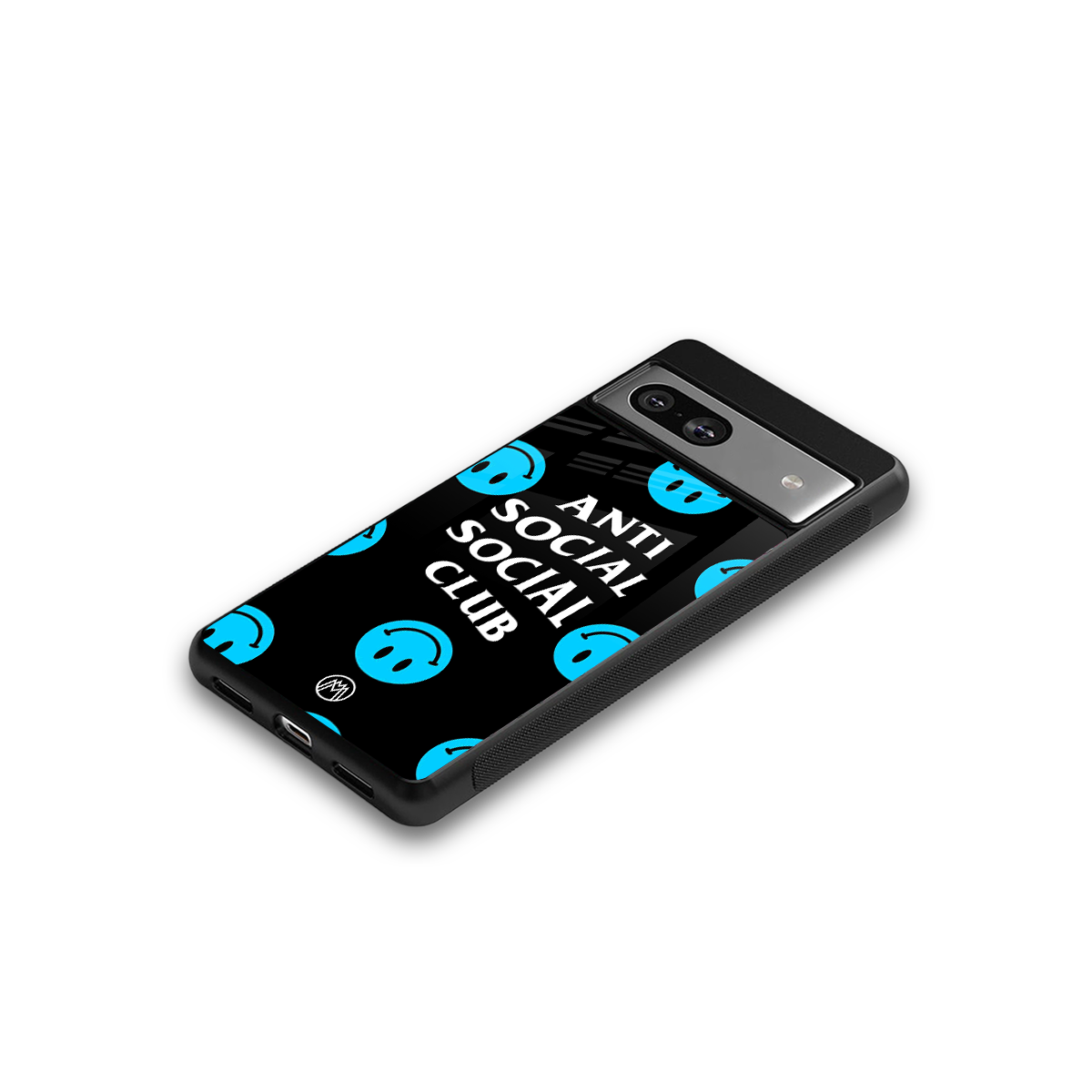 anti social social club x smileys back phone cover | glass case for Google Pixel 7A