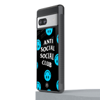 anti social social club x smileys back phone cover | glass case for Google Pixel 7A