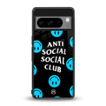 anti social social club x smileys back phone cover | glass case for google pixel 8 pro