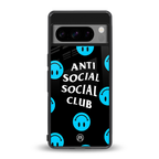 anti social social club x smileys back phone cover | glass case for google pixel 8 pro