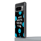 anti social social club x smileys back phone cover | glass case for google pixel 8 pro