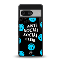 anti social social club x smileys back phone cover | glass case for Google Pixel 8