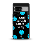 anti social social club x smileys back phone cover | glass case for Google Pixel 8