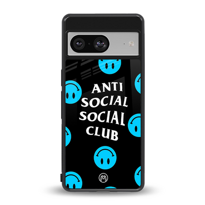 anti social social club x smileys back phone cover | glass case for Google Pixel 8