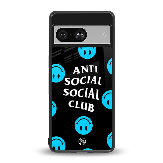 anti social social club x smileys back phone cover | glass case for Google Pixel 8