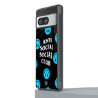anti social social club x smileys back phone cover | glass case for Google Pixel 8