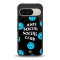 anti social social club x smileys back phone cover | glass case for google pixel 9