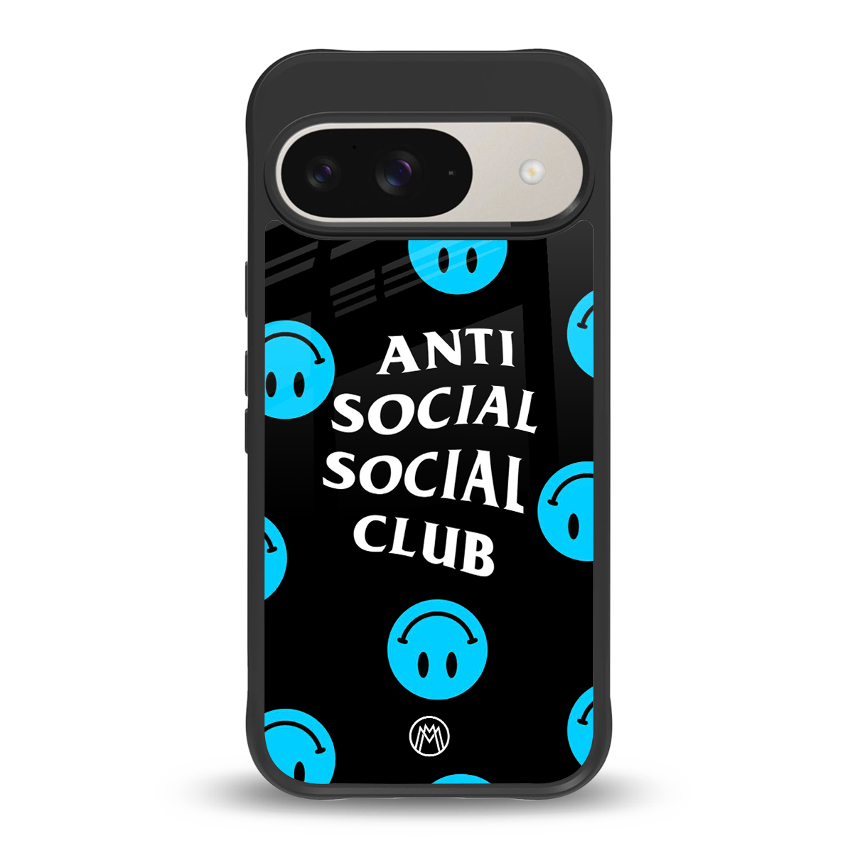 anti social social club x smileys back phone cover | glass case for google pixel 9