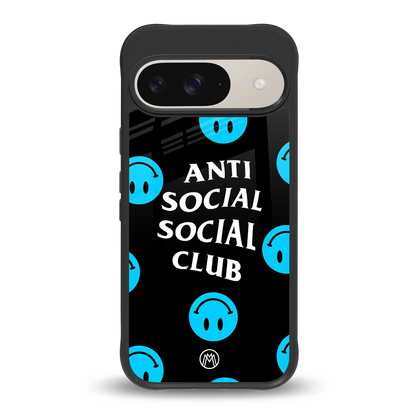 anti social social club x smileys back phone cover | glass case for google pixel 9
