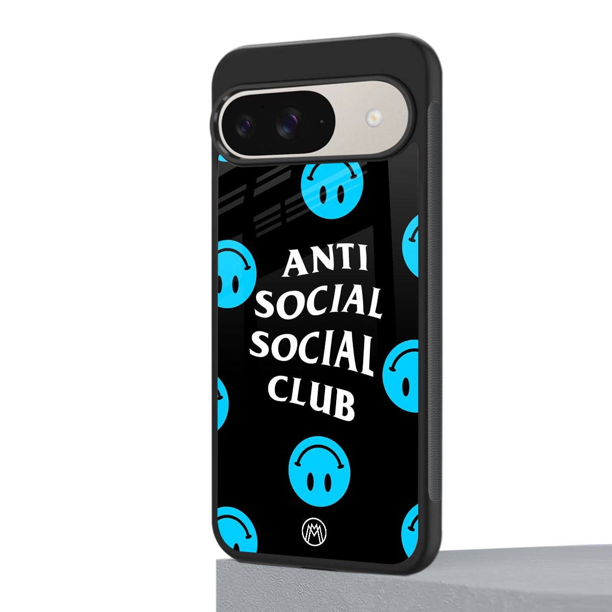 anti social social club x smileys back phone cover | glass case for google pixel 9