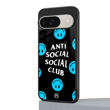 anti social social club x smileys back phone cover | glass case for google pixel 9