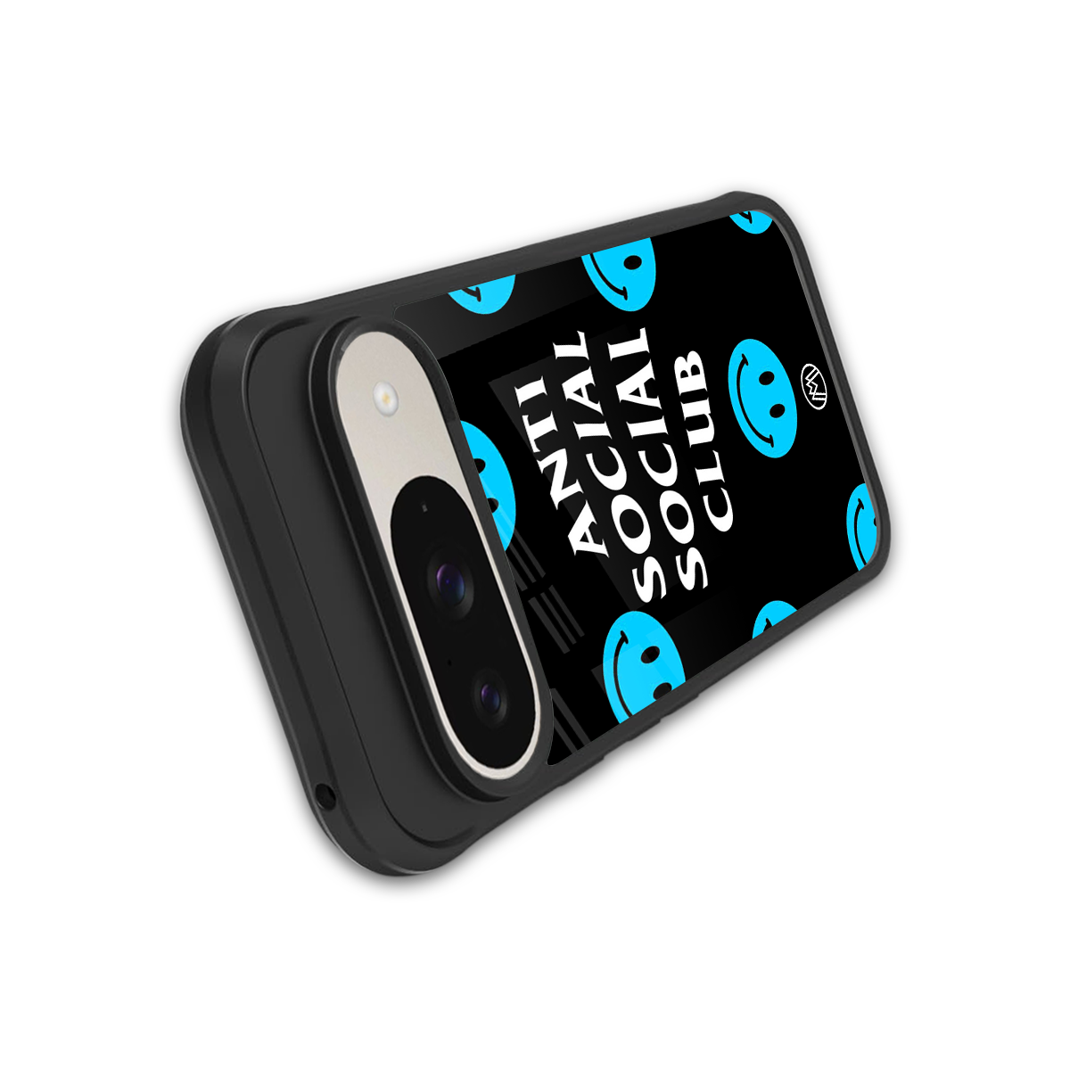 anti social social club x smileys back phone cover | glass case for google pixel 9