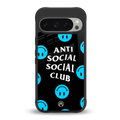 anti social social club x smileys back phone cover | glass case for google pixel 9 pro