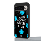 anti social social club x smileys back phone cover | glass case for google pixel 9 pro