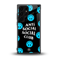 anti social social club x smileys back phone cover | glass case for samsung galaxy s23 ultra