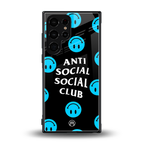 anti social social club x smileys back phone cover | glass case for samsung galaxy s23 ultra