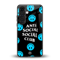 anti social social club x smileys back phone cover | glass case for samsung galaxy s24 fe
