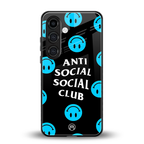 anti social social club x smileys back phone cover | glass case for samsung galaxy s24 fe