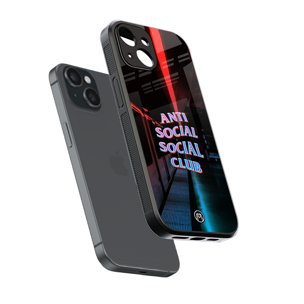 anti social social club back phone cover | glass case for iphone 15