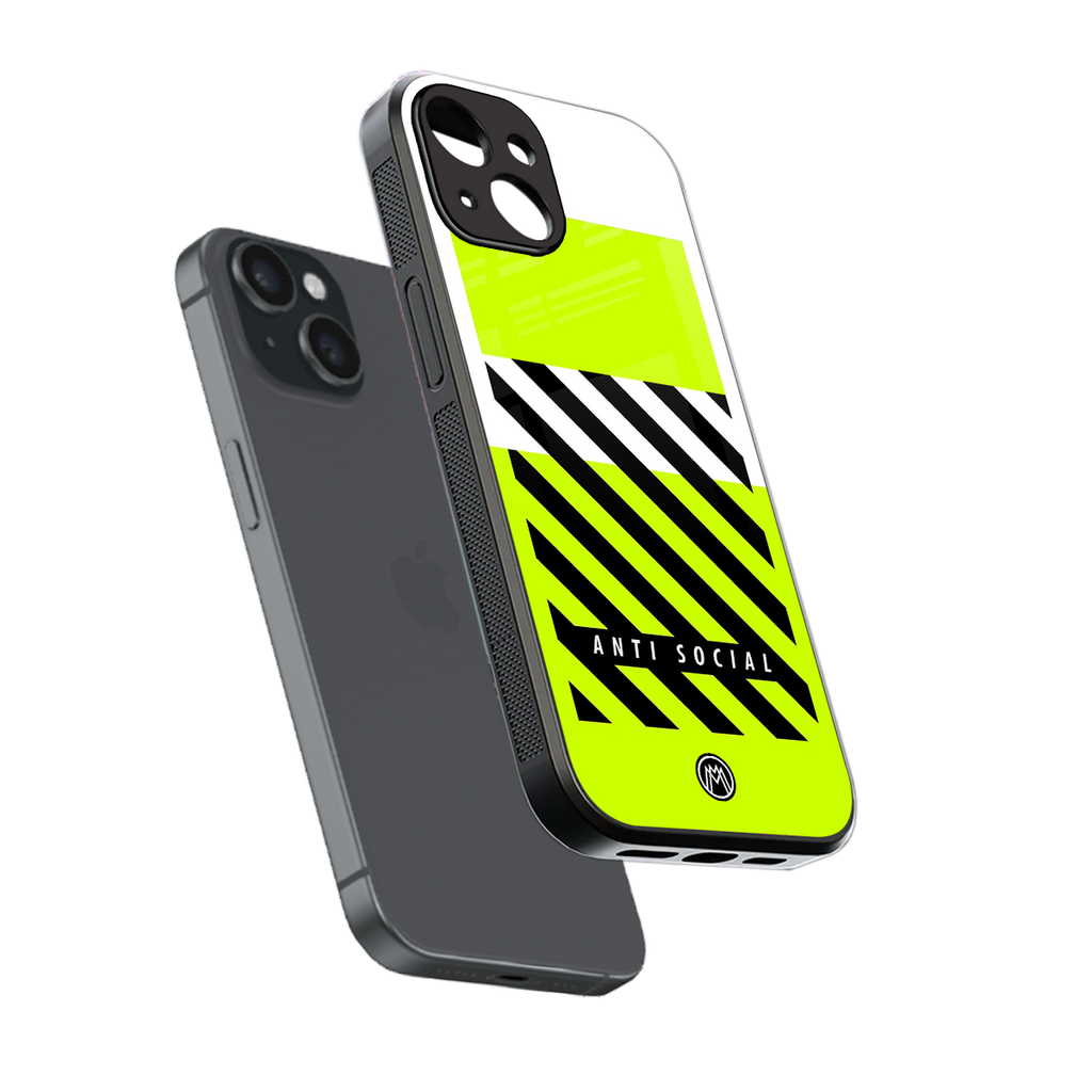 anti social back phone cover | glass case for iphone 15