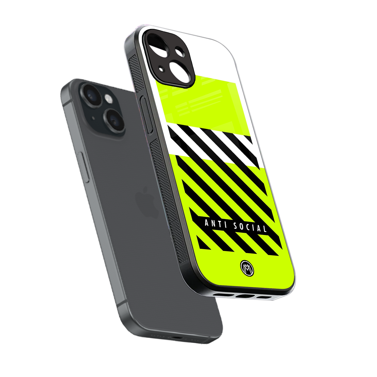 anti social back phone cover | glass case for iphone 15