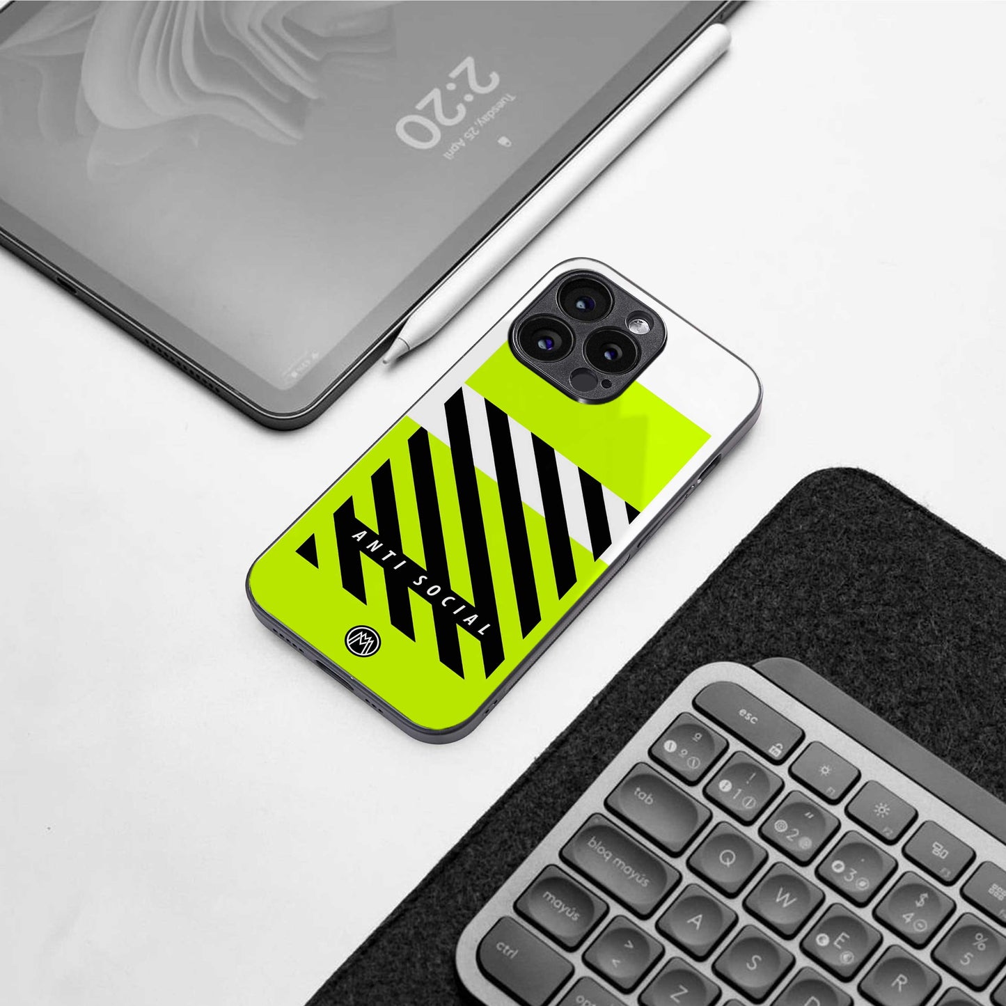 anti social back phone cover | glass case for iphone 16e