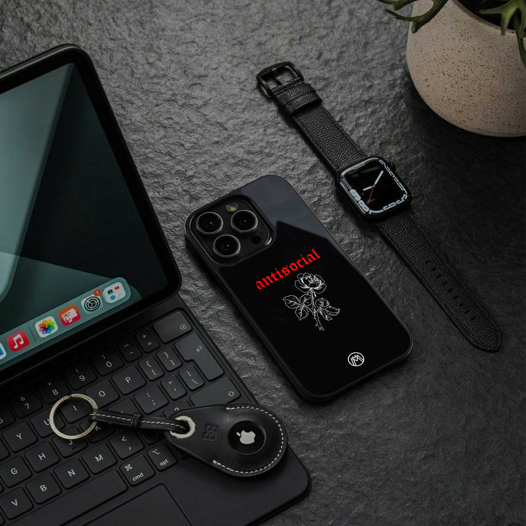 anti social black back phone cover | glass case for Google Pixel 7A