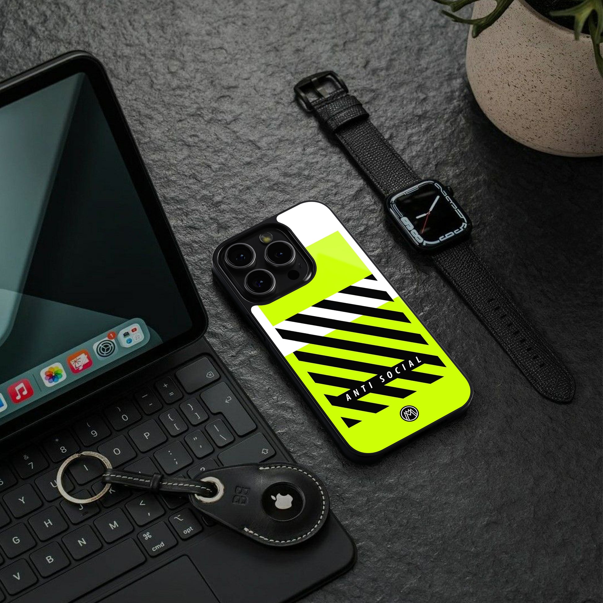 anti social back phone cover | glass case for iphone 16