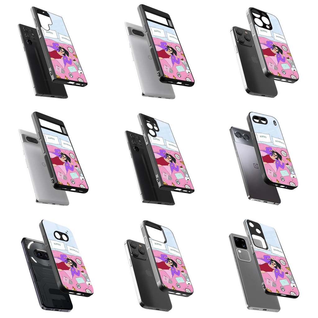 Durable Glass Back Mobile Case for iPhone, Samsung, OnePlus, Google Pixel, Redmi, Vivo, Oppo