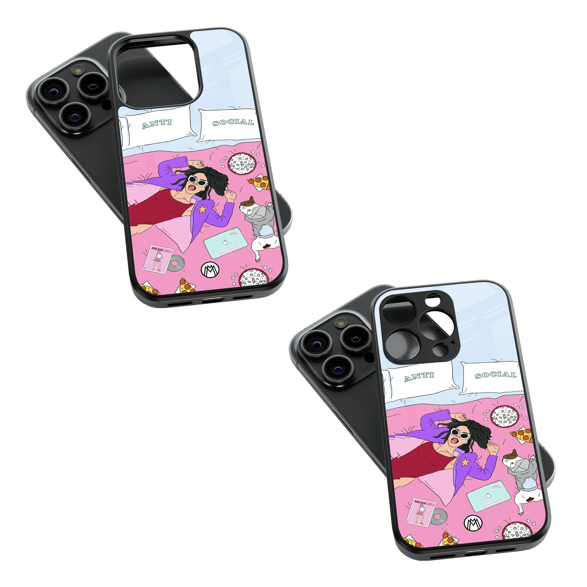 Trendy Glass Back Mobile Case for iPhone, Samsung, Redmi, OnePlus, Google Pixel, Motorola