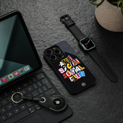 anti social club back phone cover | glass case for iphone 15 pro max